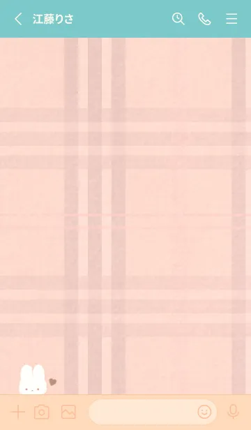 [LINE着せ替え] もこうさ x チェック柄 - PNK & TRQ 01の画像2
