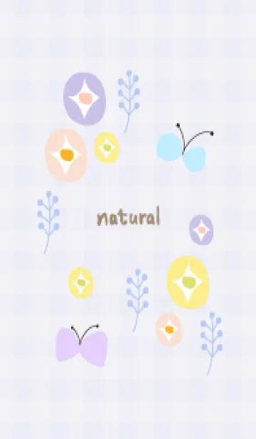 [LINE着せ替え] 花と蝶と草13の画像1