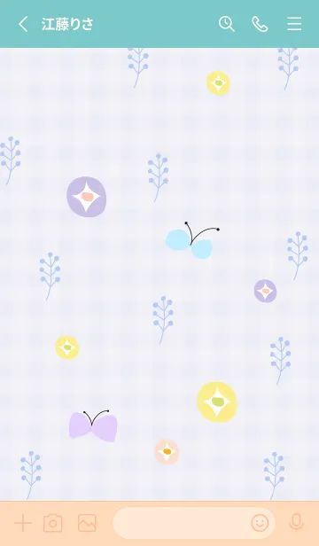 [LINE着せ替え] 花と蝶と草13の画像2