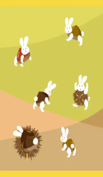 [LINE着せ替え] 栗うさぎ 黄色の画像1