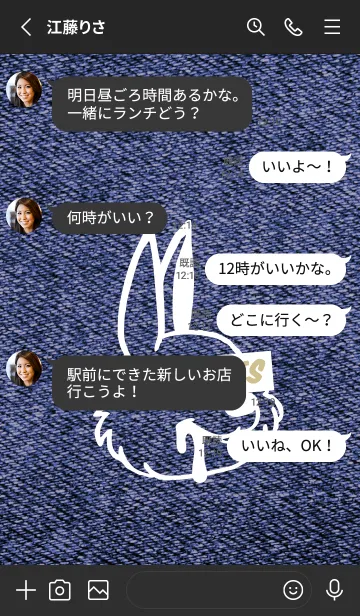 [LINE着せ替え] カラー デニム バニー 87の画像3