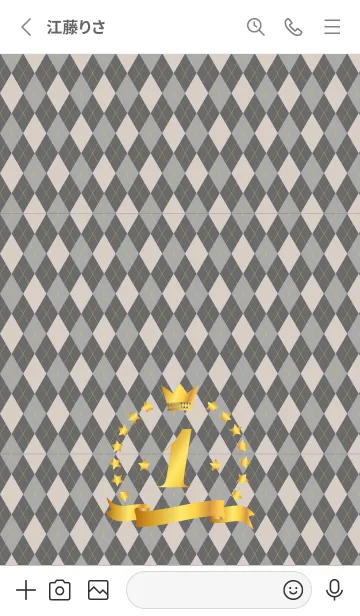 [LINE着せ替え] Victory Crown and Argyle on white JPの画像2