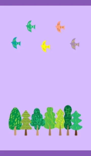 [LINE着せ替え] 北欧風イラスト 紫色の画像1