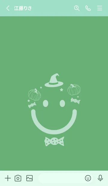 [LINE着せ替え] スマイル＆ハロウィン 薄緑色の画像2