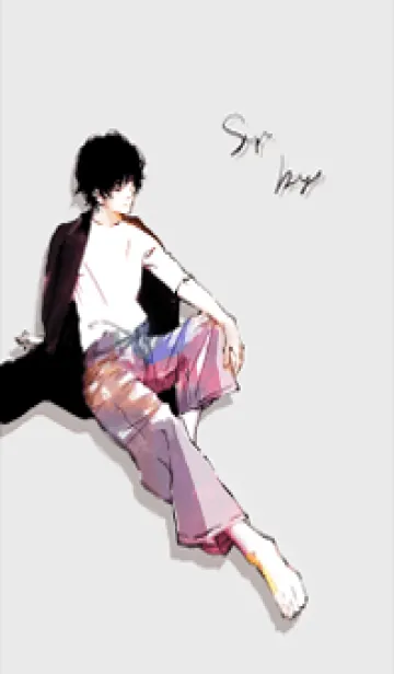 [LINE着せ替え] カーディガンと男子と・黒髪の画像1