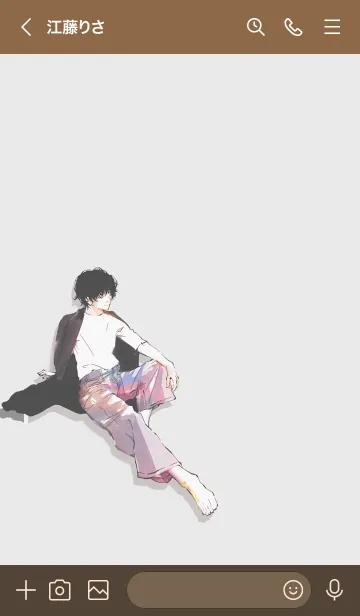 [LINE着せ替え] カーディガンと男子と・黒髪の画像2