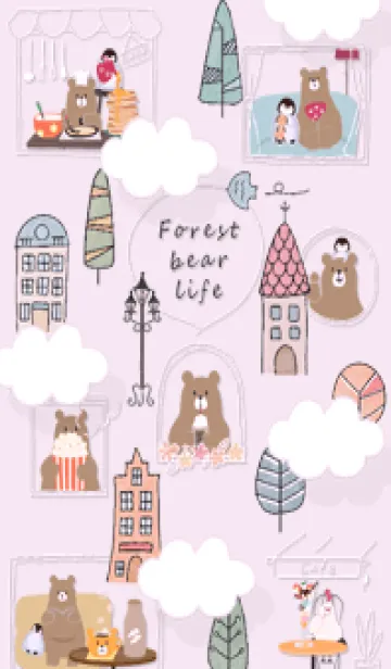 [LINE着せ替え] pinkpurple♡クマのイラスト11_1の画像1