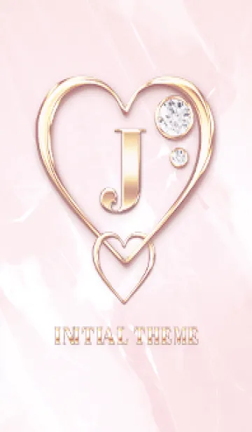 [LINE着せ替え] 【 J 】 Heart Charm & Initial - PBの画像1