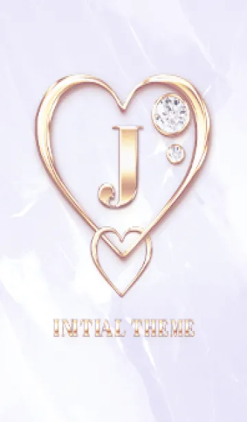 [LINE着せ替え] 【 J 】 Heart Charm & Initial - Purple 1の画像1