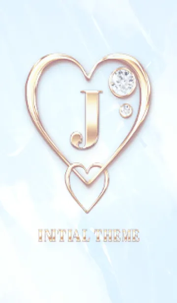 [LINE着せ替え] 【 J 】 Heart Charm & Initial - Blue 1の画像1