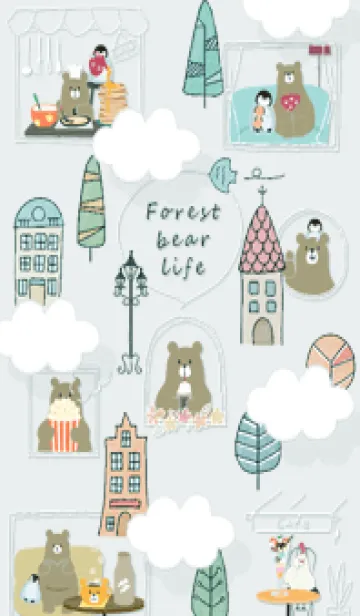 [LINE着せ替え] bluegreen♡クマとペンギン06_1の画像1