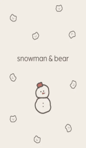 [LINE着せ替え] snowman&bear/ゆるい雪だるまとゆるいくまの画像1