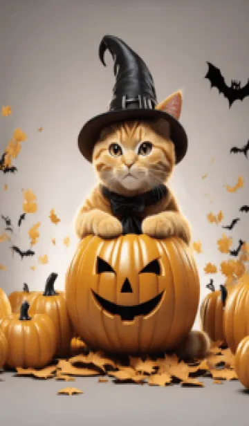 [LINE着せ替え] halloween orange catの画像1