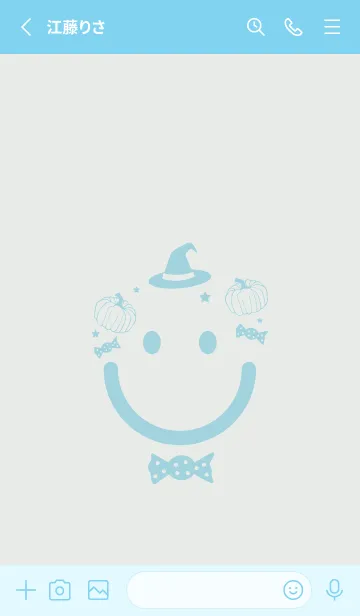[LINE着せ替え] スマイル＆ハロウィン フロスティグレイの画像2