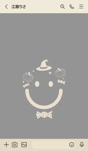 [LINE着せ替え] スマイル＆ハロウィン 鼠色の画像2
