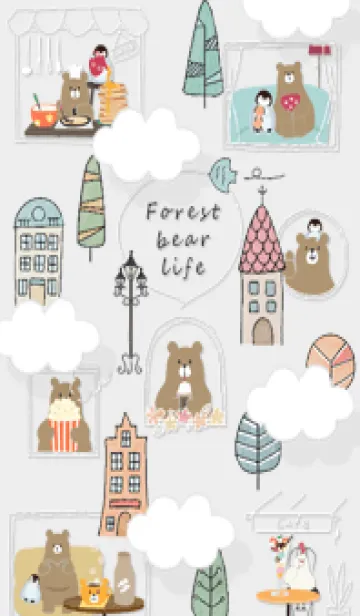 [LINE着せ替え] Gray♡森のくまライフ01_1の画像1