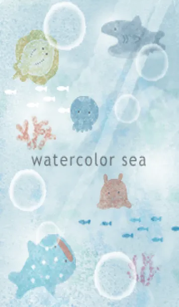 [LINE着せ替え] Gray♡水彩の海01_1の画像1