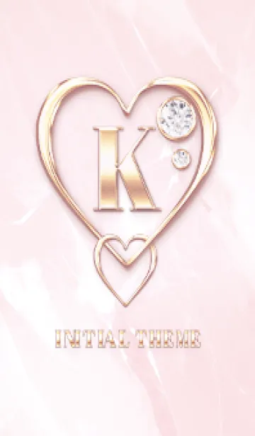 [LINE着せ替え] 【 K 】 Heart Charm & Initial - PBの画像1