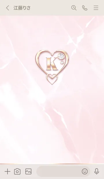 [LINE着せ替え] 【 K 】 Heart Charm & Initial - PBの画像2