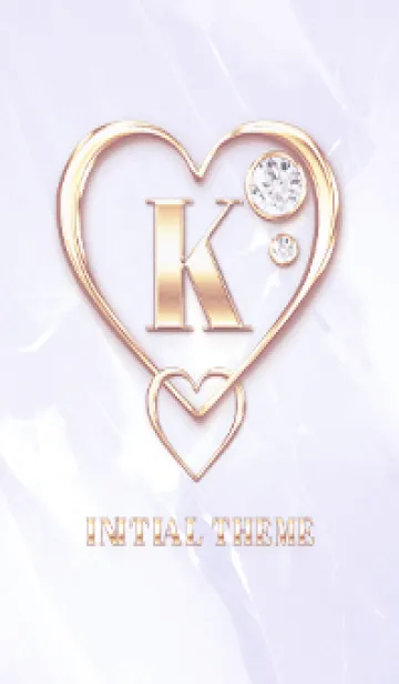 [LINE着せ替え] 【 K 】 Heart Charm & Initial - Purple 1の画像1