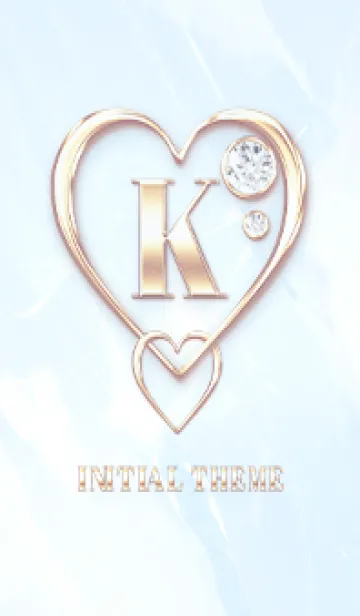 [LINE着せ替え] 【 K 】 Heart Charm & Initial - Blue 1の画像1