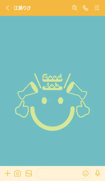 [LINE着せ替え] スマイル＆グッジョブ 淡水色の画像2