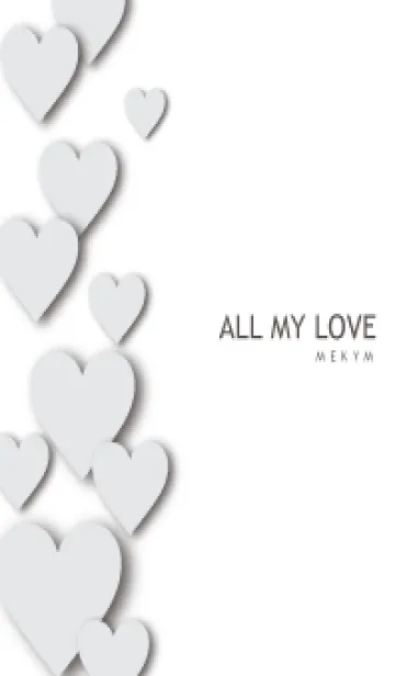 [LINE着せ替え] ALL MY LOVE-WHITE GRAY HEART 10の画像1