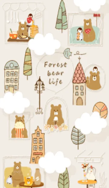 [LINE着せ替え] beige♡森のくまライフ05_1の画像1