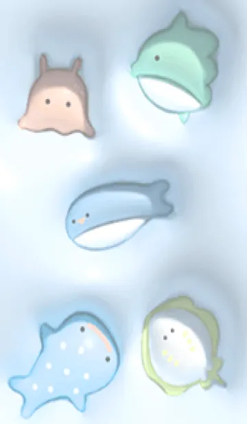 [LINE着せ替え] blue♡ぷっくり海の生き物06_1の画像1