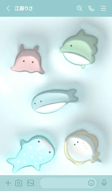 [LINE着せ替え] bluegreen♡ぷっくり海の生き物07_1の画像2