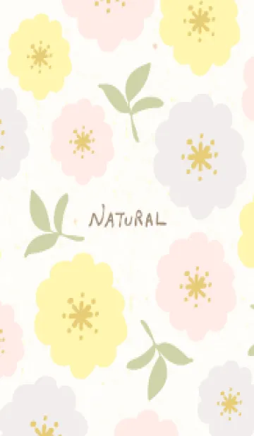 [LINE着せ替え] 3色の花と葉の画像1