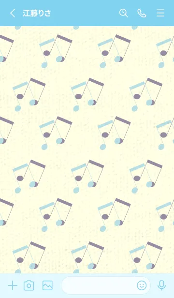 [LINE着せ替え] 2連符柄  水色の画像2