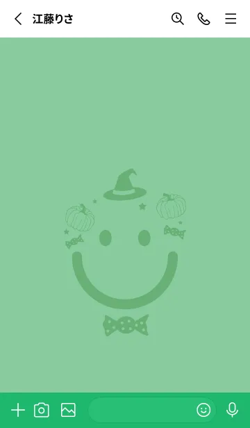 [LINE着せ替え] スマイル＆ハロウィン 葦葉色の画像2