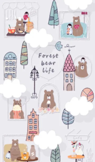 [LINE着せ替え] violet♡森のくまライフ04_1の画像1