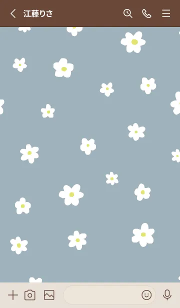 [LINE着せ替え] flower pattern / bluebeigeの画像2