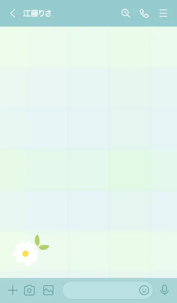 [LINE着せ替え] デイジー チェック柄23の画像2