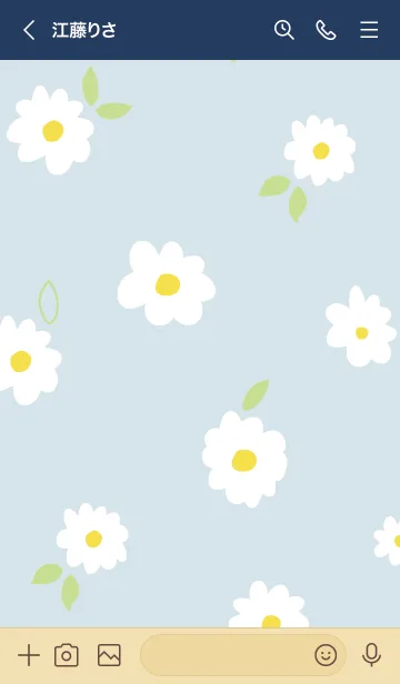 [LINE着せ替え] 白いお花と葉っぱ。14の画像2