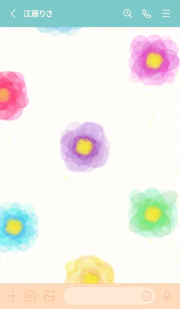 [LINE着せ替え] カラフル 水彩 花21の画像2
