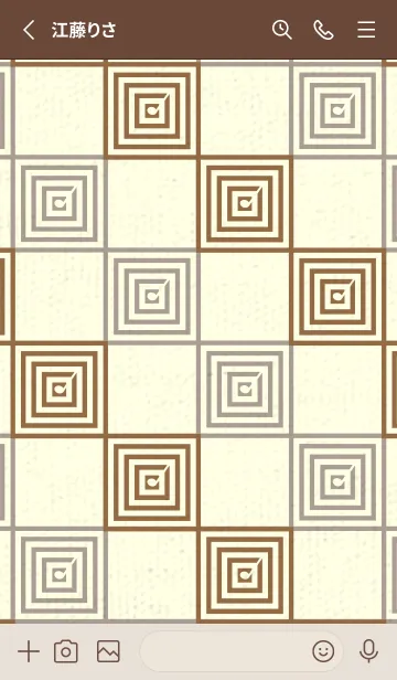 [LINE着せ替え] 和音 市松模様 音符  カフェオレの画像2