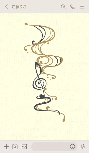 [LINE着せ替え] 和音 流水-音楽記号  オイルイエローの画像2