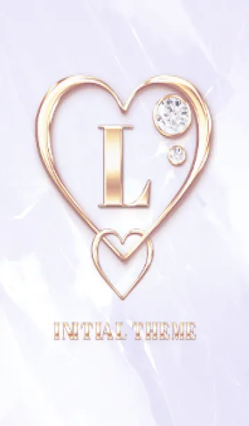 [LINE着せ替え] 【 L 】 Heart Charm & Initial - Purple 1の画像1