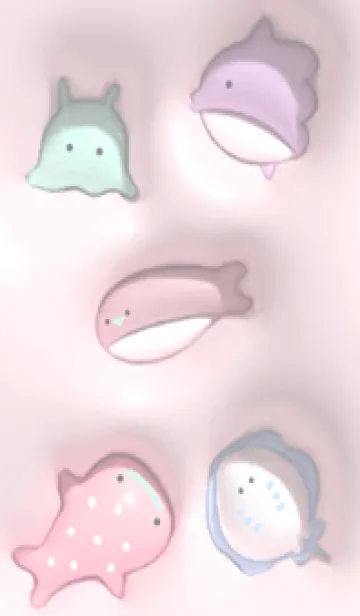 [LINE着せ替え] pink♡ぷっくり海の生き物04_1の画像1