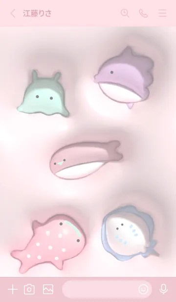 [LINE着せ替え] pink♡ぷっくり海の生き物04_1の画像2