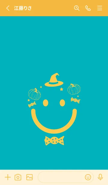 [LINE着せ替え] スマイル＆ハロウィン アジュールブルーの画像2