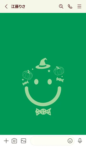 [LINE着せ替え] スマイル＆ハロウィン マラカイトグリーンの画像2