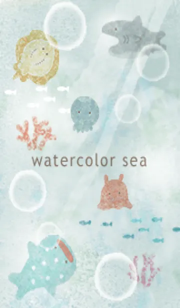 [LINE着せ替え] brown♡水彩の海03_1の画像1