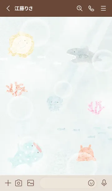 [LINE着せ替え] brown♡水彩の海03_1の画像2
