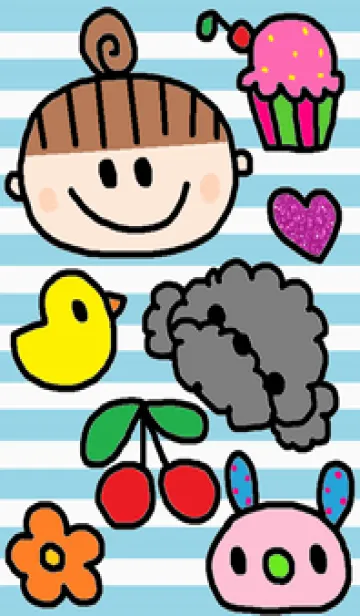 [LINE着せ替え] 女の子 水色の画像1