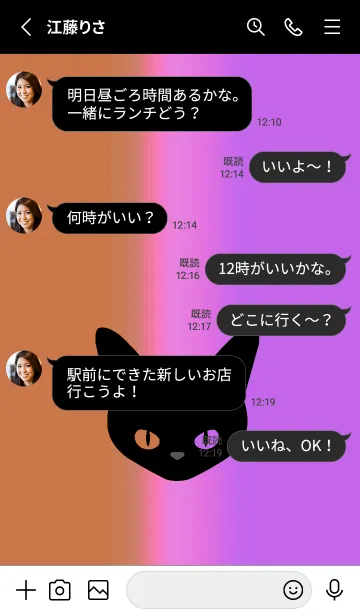 [LINE着せ替え] ブラック キャット 216の画像3