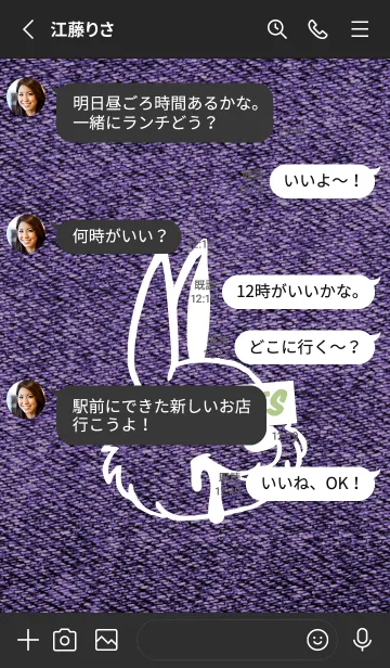 [LINE着せ替え] カラー デニム バニー 88の画像3